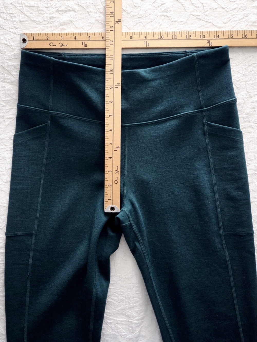 Ibex Teal Next-To-Skin Natural Base Layer Leggings, Wide Waistband & Pockets, LG - Picture 5 of 10